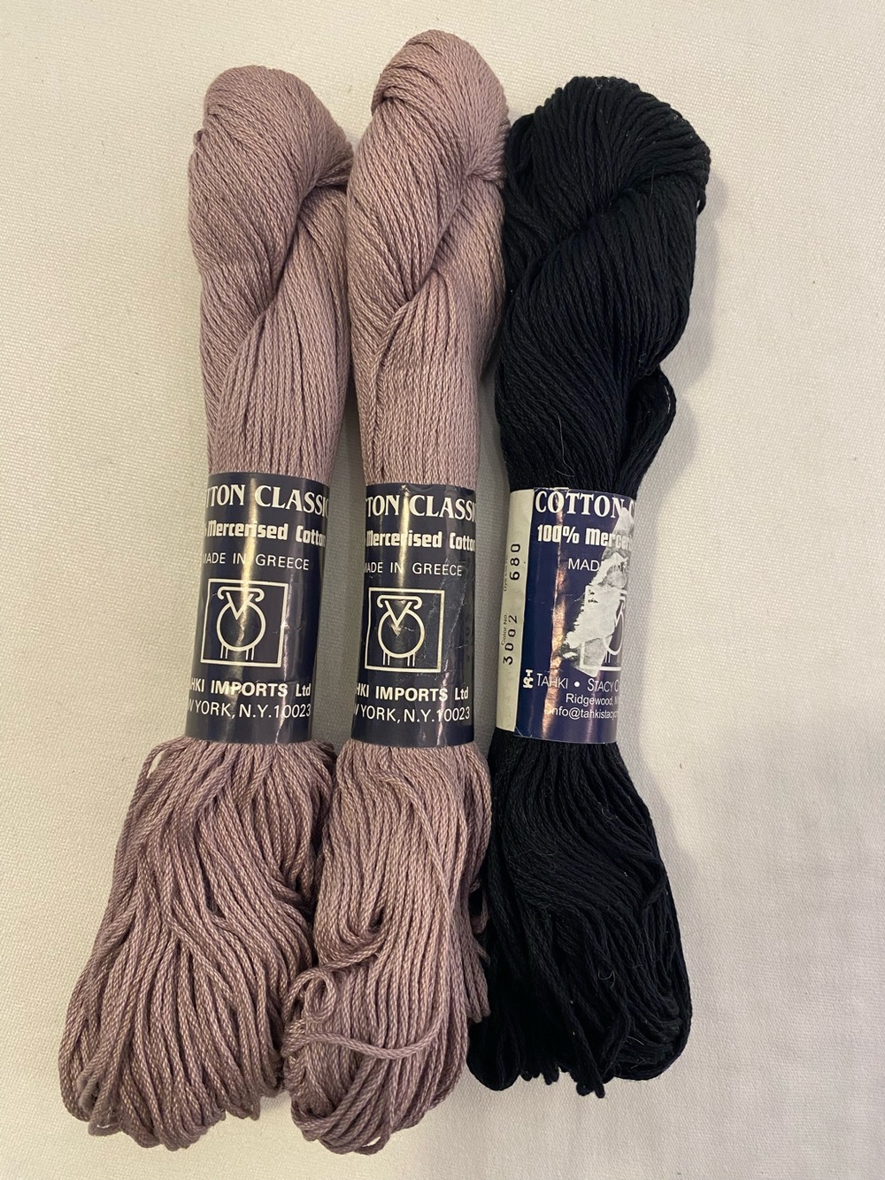 Tahki Cotton Classic yarn skeins 100% mercerized cotton  GREECE 3x